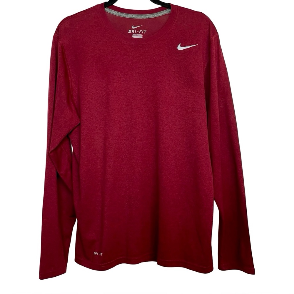 Nike Dri-FIT Men’s Long Sleeve Performance Shirt | Burgundy | Size Medium